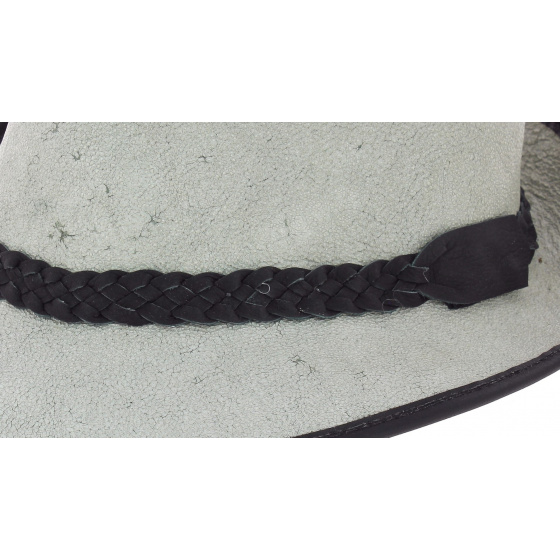 Chapeau Trilby Fitzroy Cuir Gris - Traclet