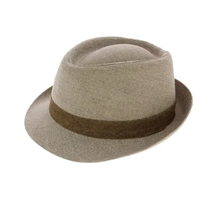 Brown Linen Trilby Hat - Traclet Reference: 5291 | Traclet Hat Shop