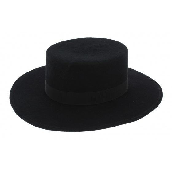 Seville Black Wool Felt Hat - Traclet