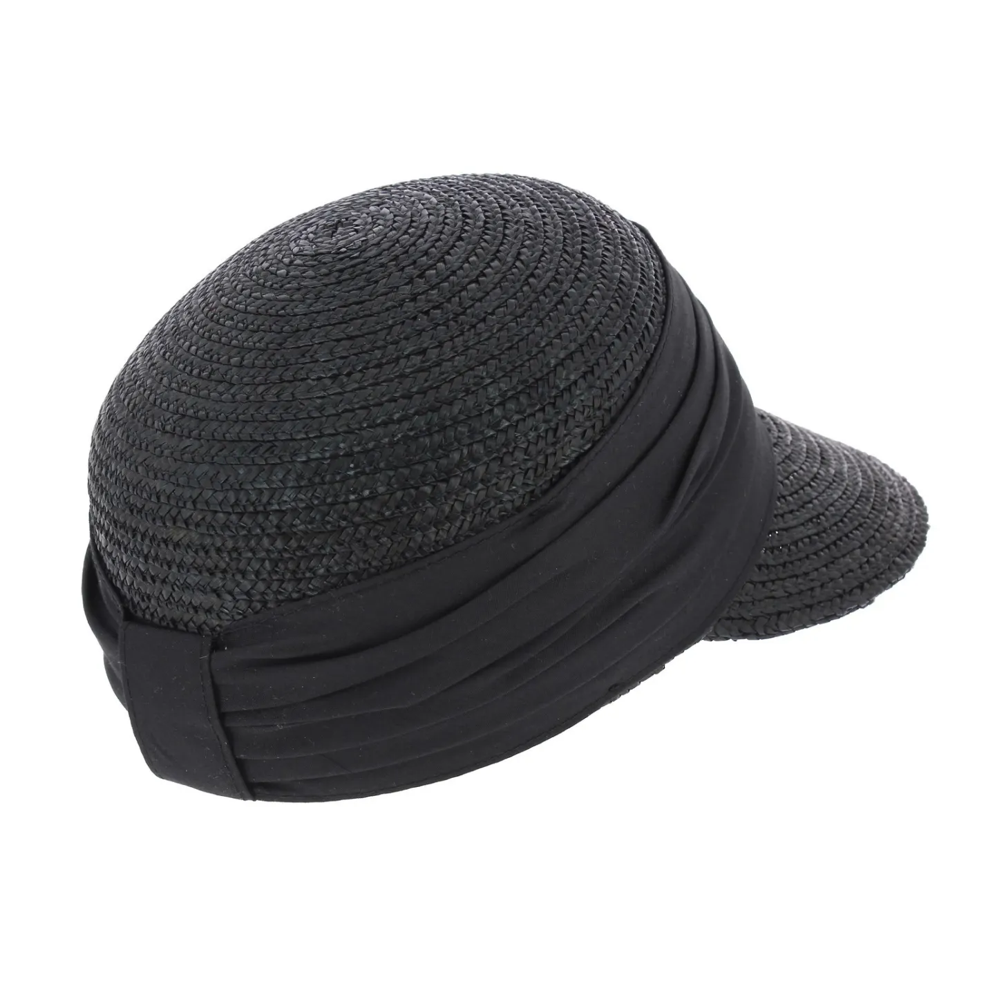 Casquette Paille Naturelle Noir - Seeberger Reference : 6831 | Chapellerie Traclet