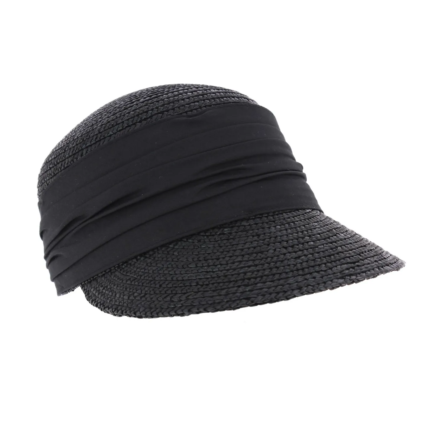 Casquette Paille Naturelle Noir - Seeberger Reference : 6831 | Chapellerie Traclet