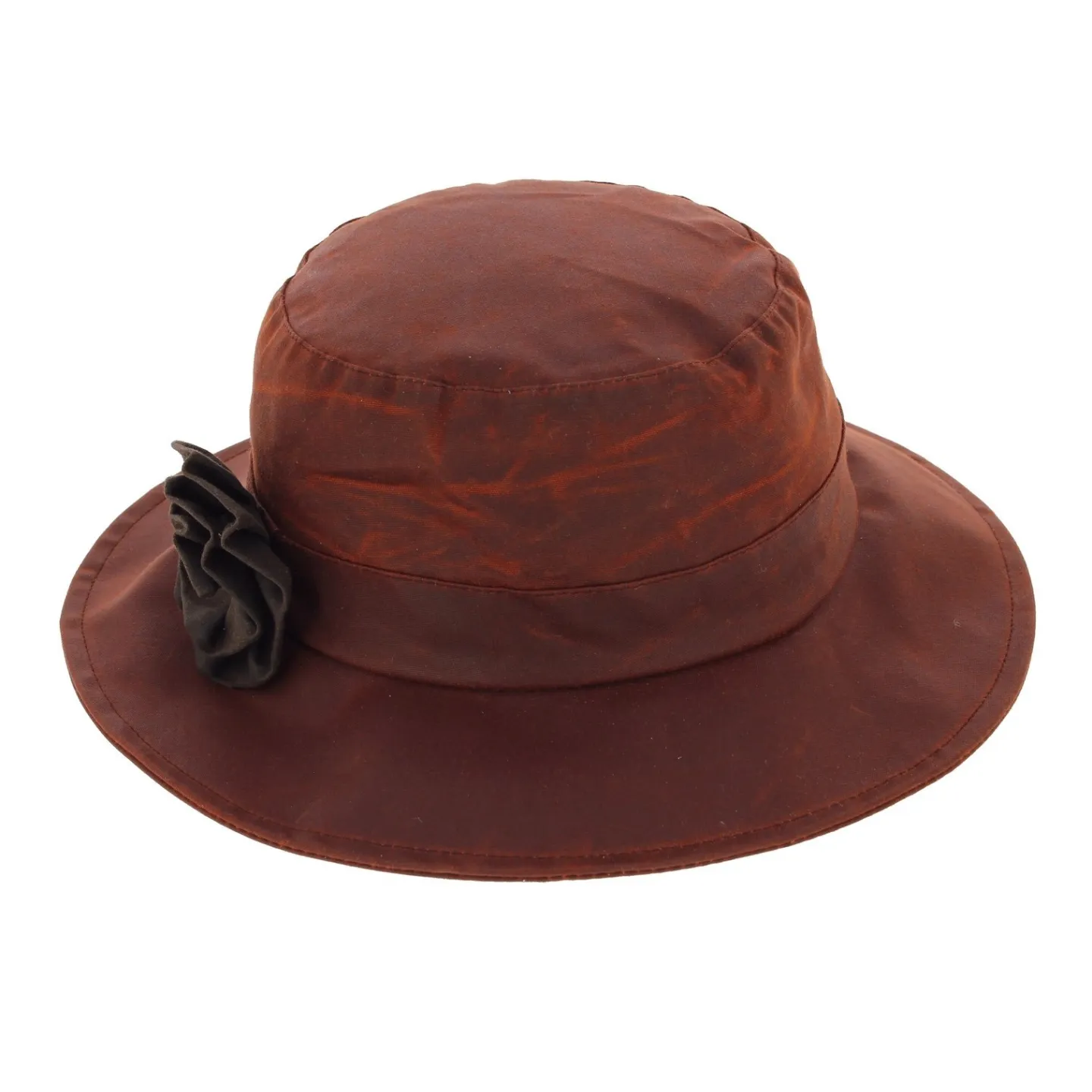 Waterproof Waxed Cotton Bucket Hat Rust - Herman Reference: 6850 | Traclet Hat Shop
