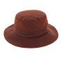 Waterproof Waxed Cotton Bucket Hat Rust - Herman