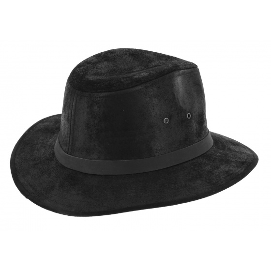 Chapeau Traveller Flinder Cuir Noir - Traclet