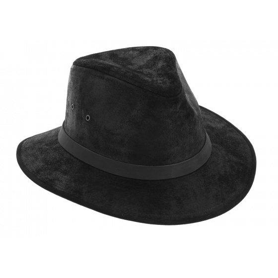 Chapeau Traveller Flinder Cuir Noir - Traclet