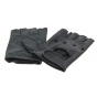 Black Leather Fingerless Gloves