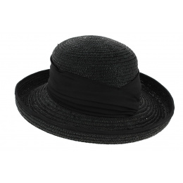 Chapeau Breton Lilwenn Paille Naturelle Noir - Seeberger