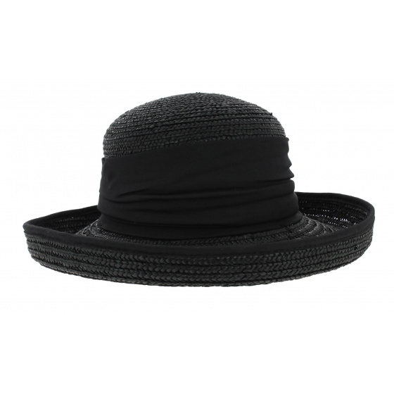 Lilwenn Black Natural Straw Breton Hat - Seeberger