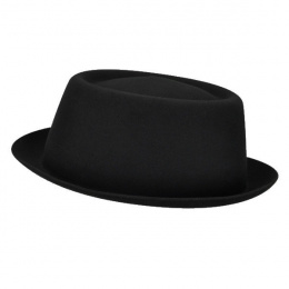 PorkPie Crowe Black Wool Felt Hat - Bailey