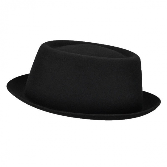 PorkPie Crowe Wool Felt Hat Black - Bailey