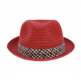 Scriba Toyo trilby/porkpie hat - Red