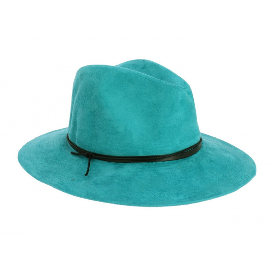 Turquoise suedette traveller hat - Rigon Headwear