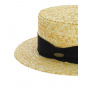 Double Thickness Natural Straw Boater UPF50+ - Fléchet