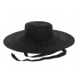 Black straw wide-brimmed hat - Saint-Tropez