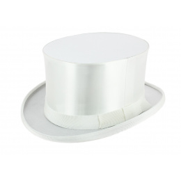 White Synthetic Silk Opera Hat - TRACLET