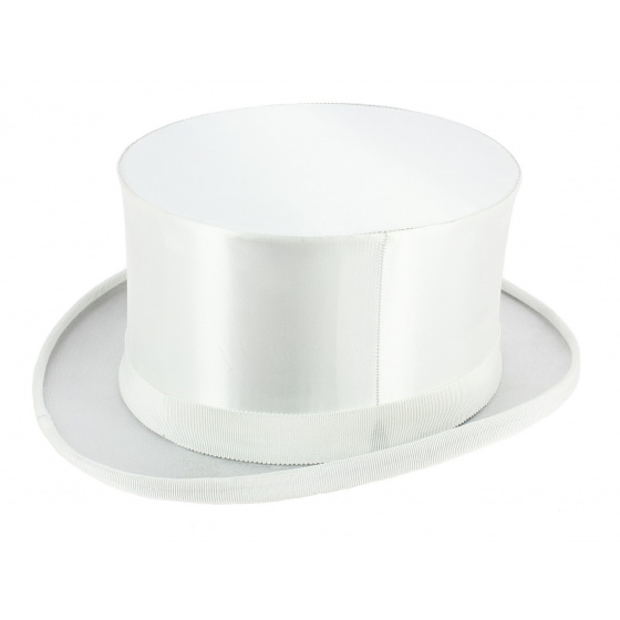 White Synthetic Silk Opera Hat - TRACLET