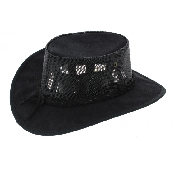 Chapeau Australien Foldaway Cooler Noir - Barmah