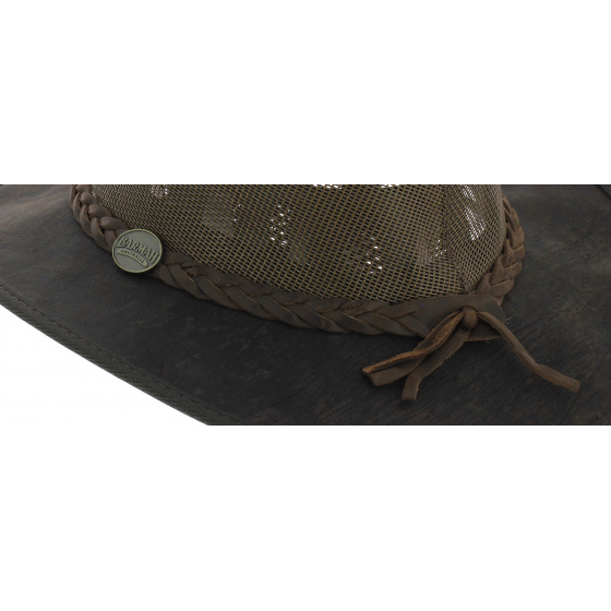 Chapeau Australien Foldaway Cooler Marron Huilé - Barmah