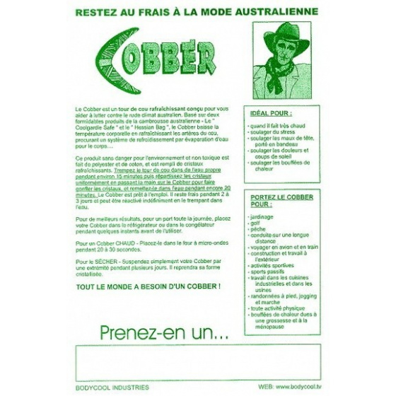 Tour de cou réfrigérant Bleu - Cobber® Fantaisie  Tour de cou réfrigérant Bleu - Cobber® Fantaisie