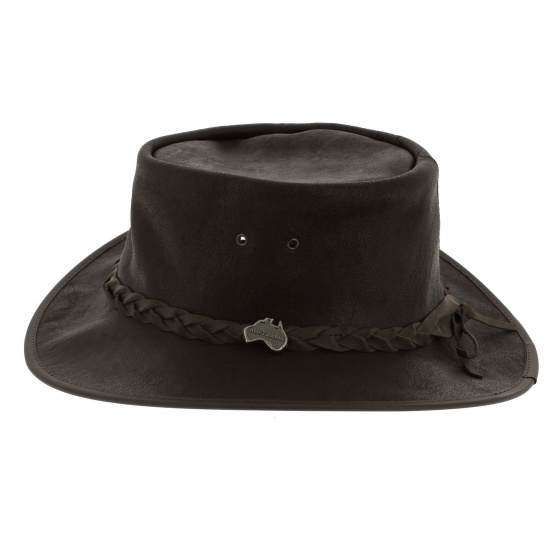 Brown Leather Traveller Hat - Ayers Rock