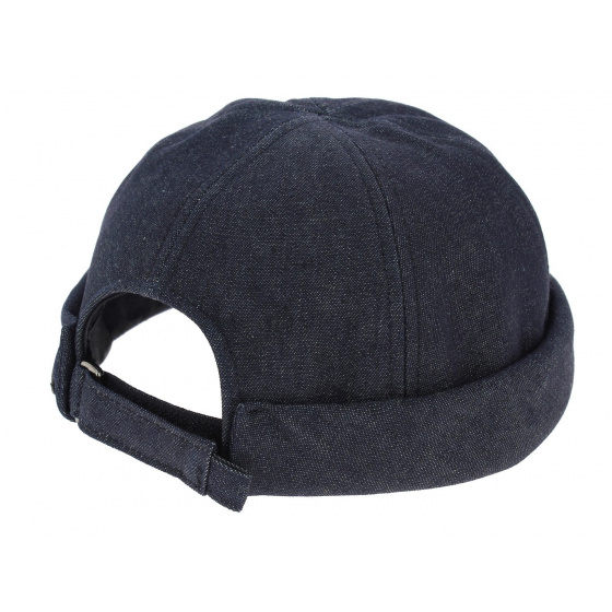Denim Blue Cotton Docker Cooper Beanie - Mtm Denim Blue Cotton Docker Cooper Beanie - Mtm