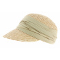 Natural Straw Cap in Linen - Seeberger