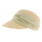 Natural Straw Cap in Linen Color - Seeberger