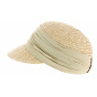 Natural Straw Cap in Linen Color - Seeberger