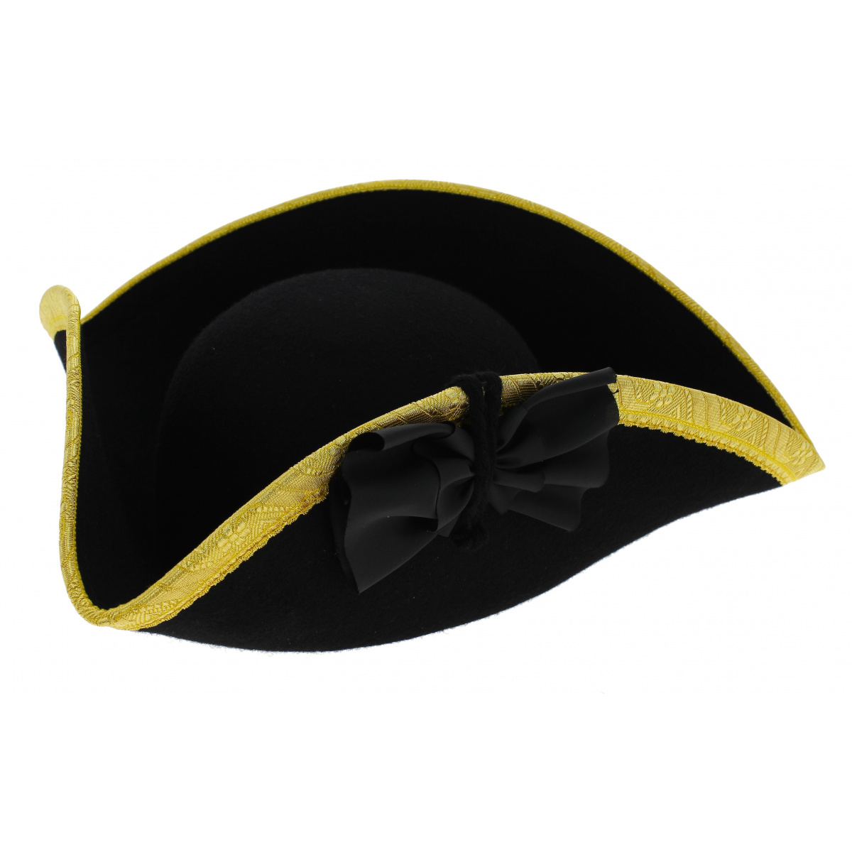 Chapeau Tricorne De Pirate Colonial Doré - En Feutre Pur Pour Costume Halloween, Cosplay Et Fête à Thème