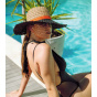 Johanna Natural/Black Wide-Brimmed Hat - Rigon Headwear