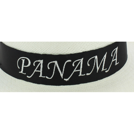Chapeau Fédora Roca Brava Panama Ruban Brodé - Traclet Chapeau Fédora Roca Brava Panama Ruban Brodé - Traclet