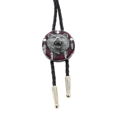 Indian Bear Bolo Tie Reference: 6976 | Traclet Hat Shop