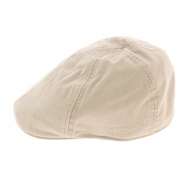 Beige Organic Cotton Flat Cap - Stetson