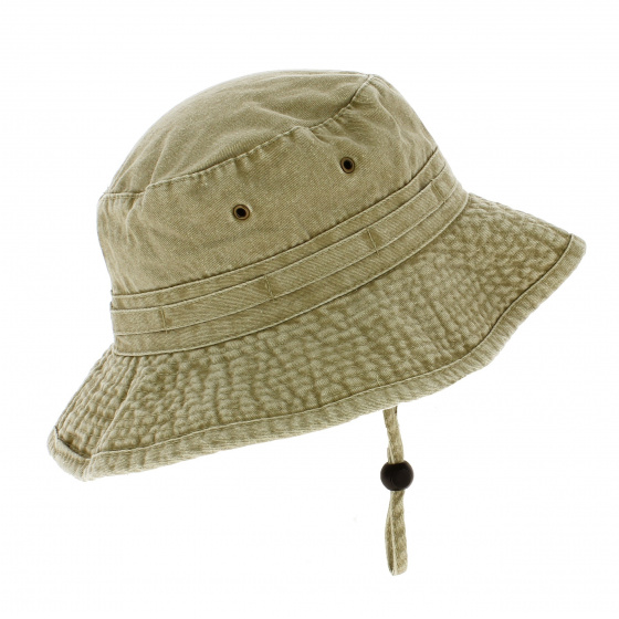 Khaki Cotton Outdoor Boonie Bucket Hat - Traclet