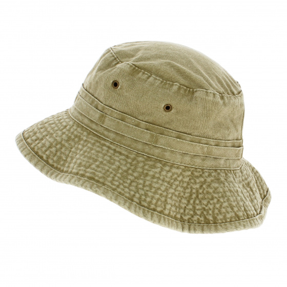 Khaki Cotton Outdoor Boonie Bucket Hat - Traclet