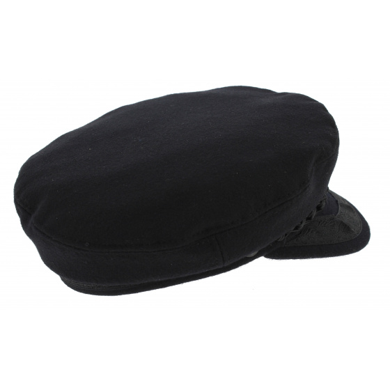 Black Wool & Nylon Sailor Cap - Aegean
