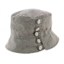 Grey Linen Jane Bucket Hat - Olney