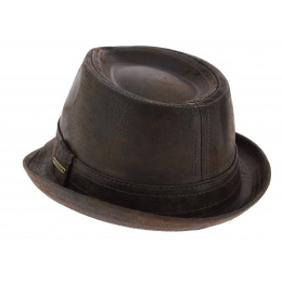 trilby leather hat