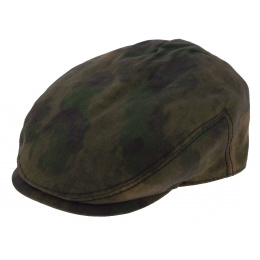 Kent Camouflage Waxed Cotton Flat Cap - Stetson