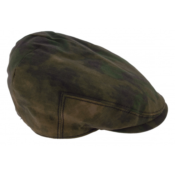 Kent Camouflage Waxed Cotton Flat Cap - Stetson