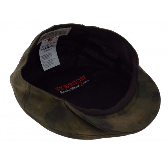 Kent Camouflage Waxed Cotton Flat Cap - Stetson