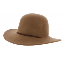 Camel Wool Felt Tiller Wide Brim Hat - Brixton