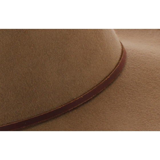 Camel Wool Felt Tiller Wide Brim Hat - Brixton