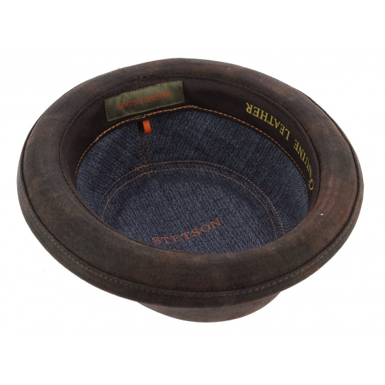 Porkpie Hat Portland Pigskin Brown - Stetson