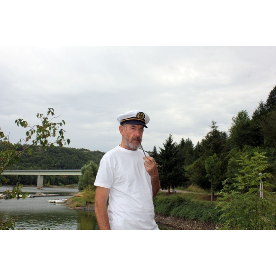 Casquette homme Marin Commodore Coton Blanc - Traclet Casquette homme Marin Commodore Coton Blanc - Traclet