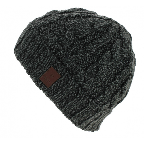 Short Beanie Twister Turnup Acrylic Gray - Barts