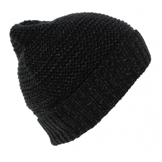 Candice Short Black Acrylic Beanie - Barts