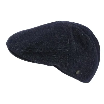 Blue Cotton Denim Flat Cap - Stetson Reference: 7139 | Traclet Hat Shop