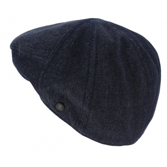 Blue Cotton Denim Flat Cap Stetson