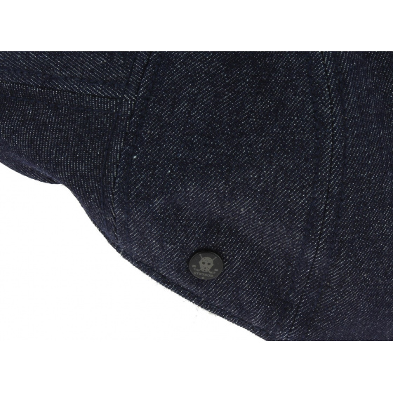 Blue Cotton Denim Flat Cap Stetson